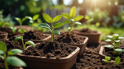 Earth Day concept. Growing green plant seeds. green environment concept.