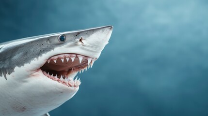Obraz premium Great White Shark Closeup Ocean Predator Jaws Marine Life Wildlife