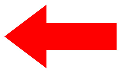 left arrow vector. editable red color arrow icon.