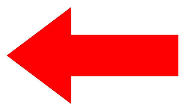 left arrow vector. editable red color arrow icon.