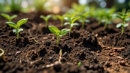 Fototapeta premium Earth Day concept. Growing green plant seeds. green environment concept.