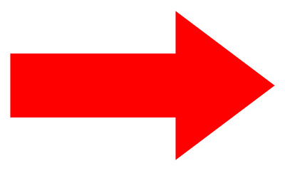 right arrow icon. red color arrow.