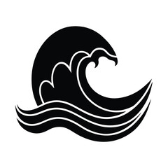 Optima wave silhouette vector icon style.eps