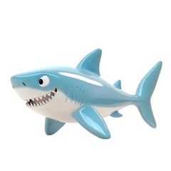 Obraz premium 3D rendering icon shark illustration PNG. cartoon minimal style on transparent isolated background.