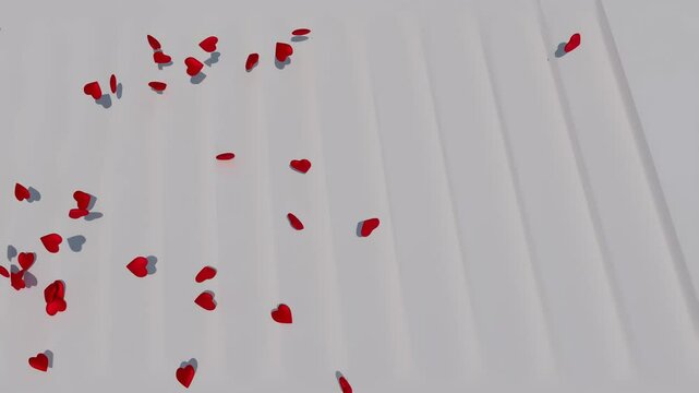 A white background with a red heart pattern. The heart pattern is made up of many small red hearts