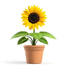 Obraz premium Sunny Sunflower in Terracotta Pot 