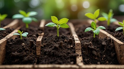 Fototapeta premium Earth Day concept. Growing green plant seeds. green environment concept.