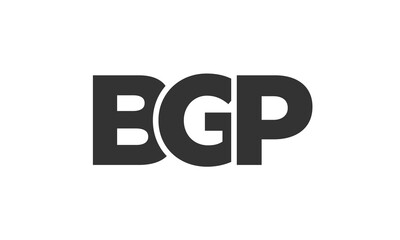 BGP logo design template with strong and modern bold text. Initial based vector logotype featuring simple and minimal typography. Trendy company identity.