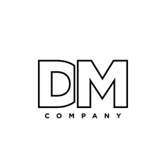 Letter D and M, DM logo design template. Minimal monogram initial based logotype.