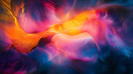 Abstract Cosmic Nebula Swirling Vibrant Hues
