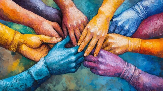 Hands coming together in a supportive gest