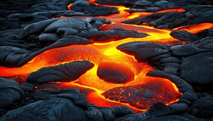 Hot lava magma volcanic eruption background wallpaper