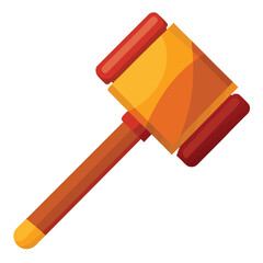 wooden mallet isolated on white background