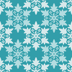 Blue snowflakes motif seamless pattern for wallpaper cloth, textile and tile