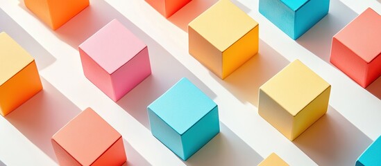 Obraz premium Colorful Cubes Pattern: A Vibrant Abstract Composition