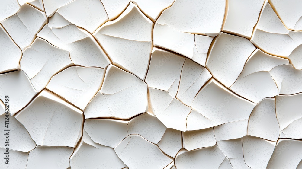 Aufkleber cracked white surface texture with intricate patterns and lines