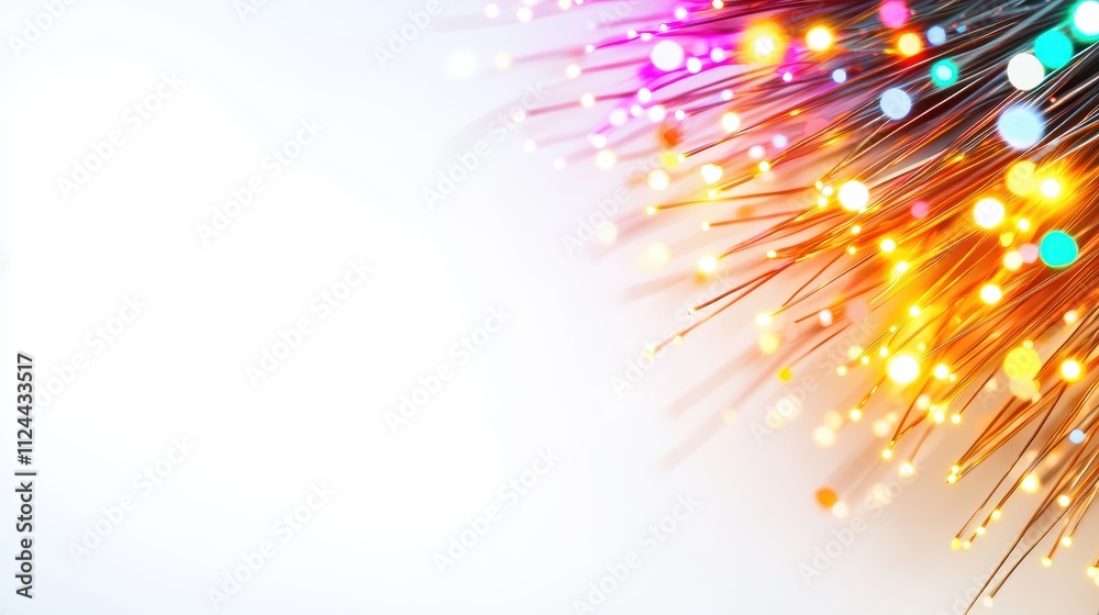 Aufkleber bright abstract background with colorful digital fiber lights