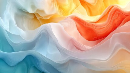 Obraz premium Abstract Wavy Pattern in Shades of Blue, Pink, and Orange