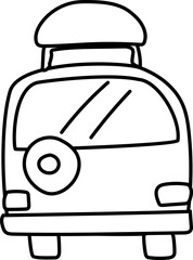 Doodle illustration of a car with a roof tent.