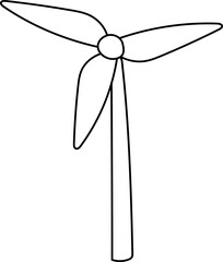 Outline illustration of a wind turbine.