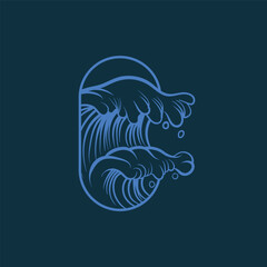 wave logo vector image