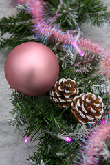 christmas decoration on the wooden background