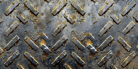 close up metal sheet texture with diamond silver grunge old rust floor