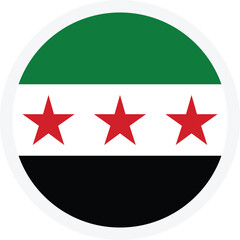 Flag of Syria. Flat round icon on transparent background