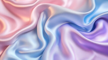 Fototapeta premium Smooth pink, blue, and purple satin fabric.
