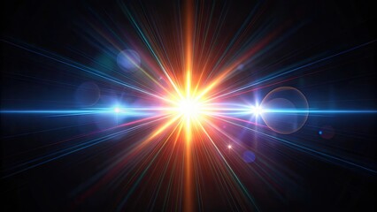 Abstract lens flare on a black background, lens flare, abstract, light, black background, glow, shimmer, radiant, shiny
