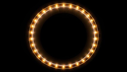 Circle light frame shining on black background, circle, light, frame, black background, glowing, bright, round