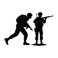 The army man is ready for shooting with bazookar