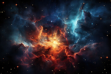 Naklejka premium Attractive Watercolor galaxy background with reddish tones