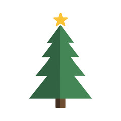 Christmas Tree Flat Vector Illustration