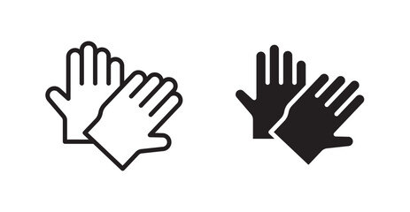 Glove icon set in Thin line black color.