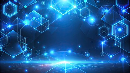 Obraz premium Blue light background with glowing geometric shapes , abstract, vibrant, backdrop, texture, illuminated, digital, design