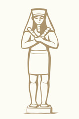 Vector drawing. Egyptian male statue
