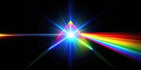 Prism rainbow light flares overlay on black background, rainbow, light, flares, overlay, black, background, colors, vibrant
