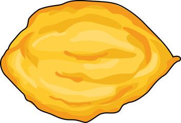 Illustration of Scrambled Eggs in Cartoon Style.