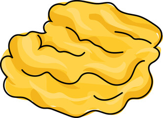 Illustration of Scrambled Eggs in Cartoon Style.
