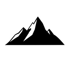 Mountain silhouette black and white illustration