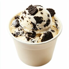 Cookies and Cream Ice Cream in a Cup with Chocolate Cookie Chunks