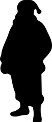 Black silhouette on a white background. Santa Claus.