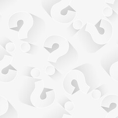 Vector seamless pattern with question mark on light background. Repeating texture. Dark simple question on white sample background. Repeated modern wallpaper guess for design prints. Repeat swatch.