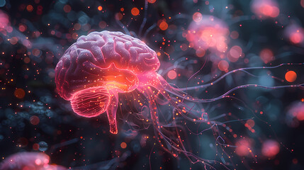 Obraz premium Illuminated Mind: Abstract Neural Network