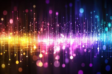 Colorful Abstract Background with Light Trails and Bokeh Effects