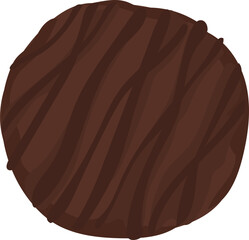 Chocolate Cookie with Stripe Pattern Design.