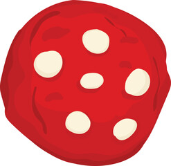 Cartoon Pepperoni Slice with White Spots.