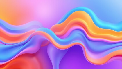 Abstract Colorful Waves Flowing Design