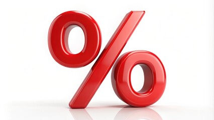 Red percent sign isolated on white background, percent, sign, red, isolated, white, background, symbol, discount, sale